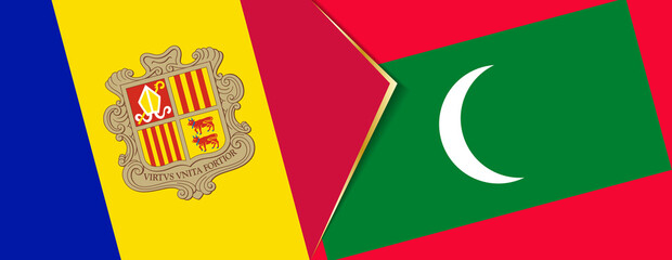 Andorra and Maldives flags, two vector flags.