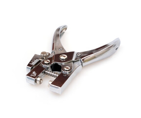 Metal eyelet setting tool isolated on white background