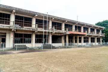 Fototapeta na wymiar 1991年に雲仙普賢岳火砕流により破壊された旧大野木場小学校
