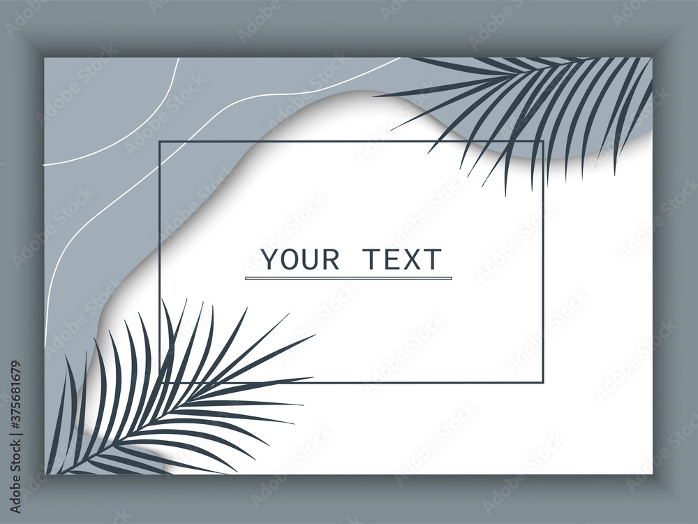Poster colorful banner with the inscription in the center of the composition. curved objects of various sha