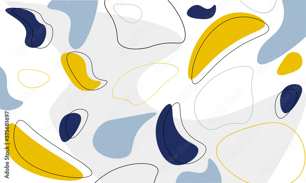 Poster a colorful, colorful pattern made up of liquid objects and outlines. trendy print for textiles, back