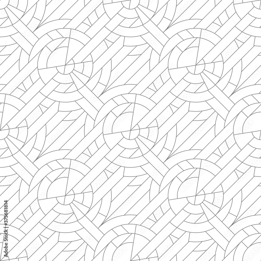 Poster abstract seamless pattern from different geometric shapes. complex connections between the elements.