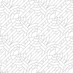 Abstract seamless pattern from different geometric shapes. Complex connections between the elements.