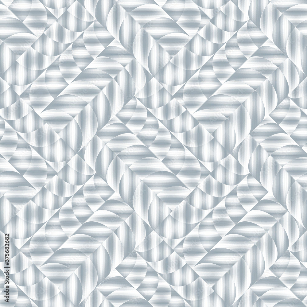 Poster abstract seamless geometric pattern with texture. optical illusion of the volume of the image.