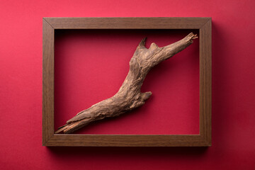 Minimal Composition With Wooden Frame