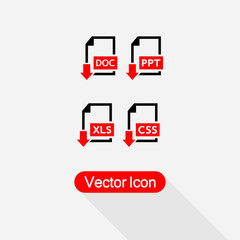 Download DOC,PTT,XLS,CSS File Icons