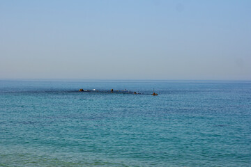 Fototapeta premium Embankment Tel Aviv. Boardwalk zone. sea view from the promenade. Israel, Tel Aviv.
