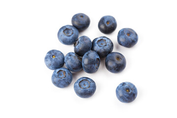 heap of blueberries isolated on white background