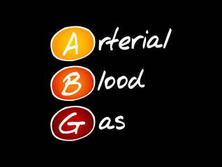 ABG - Arterial Blood Gas acronym, medical concept background