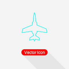 Fototapeta premium Fighter Plane Icon, Plane Icon vector illustration Eps10