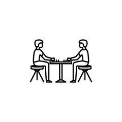 chess, players line icon. Signs and symbols can be used for web, logo, mobile app, UI, UX