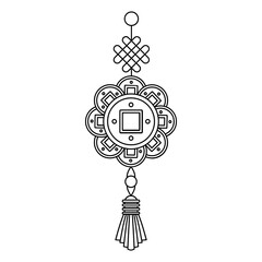 Set of Chinese new year greeting card decoration.