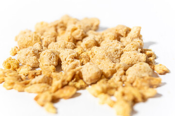 thick textured soybeans on white background