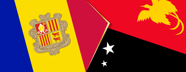 Andorra and Papua New Guinea flags, two vector flags.