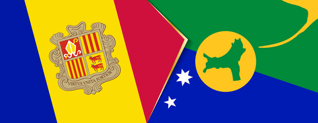 Andorra and Christmas Island flags, two vector flags.