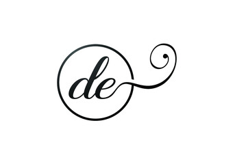 D E letter sign symbol. Initial Letter D E Logo Design Vector Template. Monogram logo