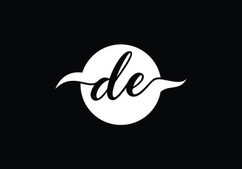 D E letter sign symbol. Initial Letter D E Logo Design Vector Template. Monogram logo