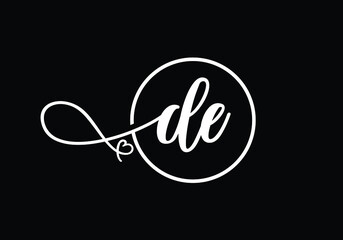 D E letter sign symbol. Initial Letter D E Logo Design Vector Template. Monogram logo