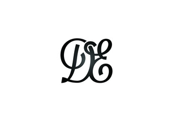 D E letter sign symbol. Initial Letter D E Logo Design Vector Template. Monogram logo