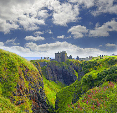 Dunnottar Castle in Stonehaven, Aberdeen, Scotland, United Kingdom