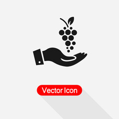Grapes In The Hand Icon vector illustration Eps10