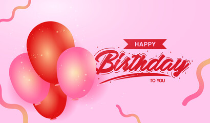 Birthday background design with balloons decoration