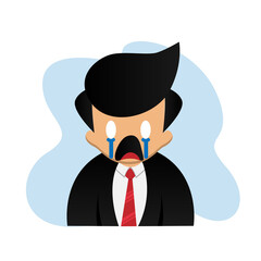 Cute cartoon business man shocked expression design