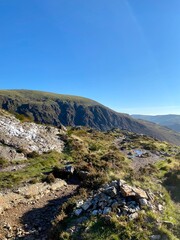 Fototapeta na wymiar Cadair Idris mountain in North Wales, part of Snowdonia National Park and close to the Mach Loop