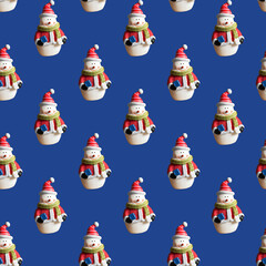 New Year's pattern of snowmen.