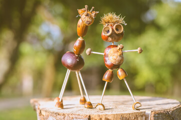 autumn creative ideas of figures of animal from autumnal fruits