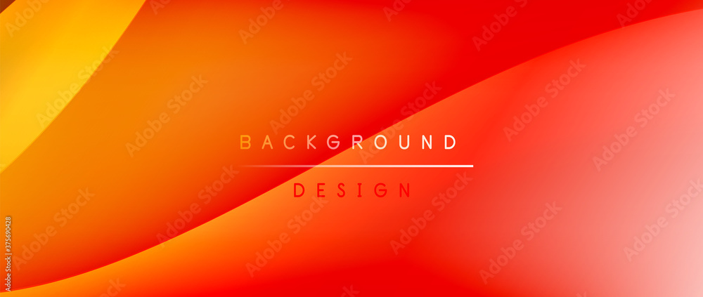 Aufkleber fluid gradient waves with shadow lines and glowing light effect, modern flowing motion abstract back