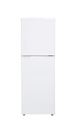 New Refrigerator Isolated on White Background. Modern Kitchen and Domestic Major Appliances.