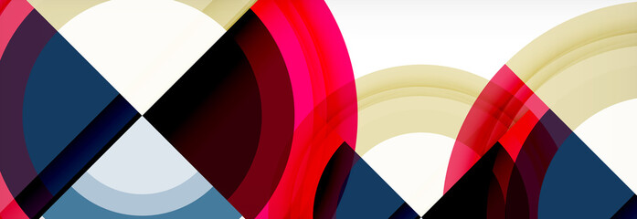 Obraz premium Round shapes, triangles and circles. Modern abstract background