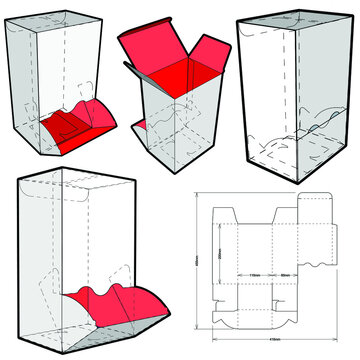 Dispenser Box and Die-cut Pattern. The .eps file is full scale and fully functional. Prepared for real cardboard production.
