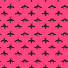 pattern with mosquitoes on a pink background