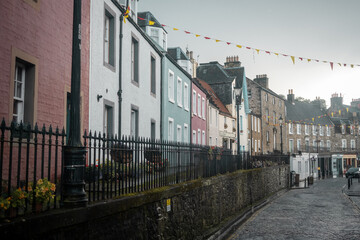 Fototapeta na wymiar Old Street in South Queensferry, Scotland