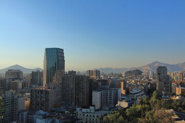 Fototapeta na wymiar Aerial view of the city of Santiago de Chile