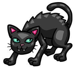 Adorable Stylized Happy Halloween Black Cat