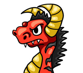 Stylized Angry Red Fire Dragon