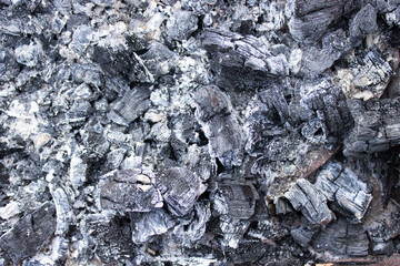 The cooled down charcoal, a beautiful fiery background