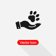 Paw In The Hand Icon Vector Illustration Eps10