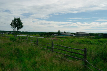 wooden fence, in rural areas