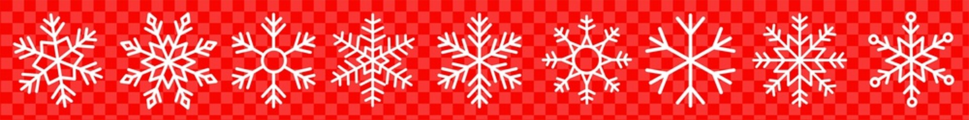 Snowflake Icon set.Isolated snowflake collection design. Ice Crystal Winter Symbol.Christmas Logo.Vector illustration