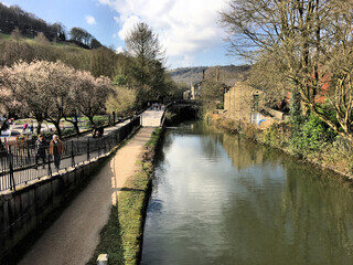 Fototapeta premium A view of Hebden Bridge in Yorkshire