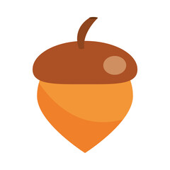acorn nut seed nature food flat icon with shadow
