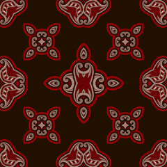 Abstract intricate pattern, oriental style. Seamless vector background.