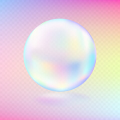 Realistic soap bubble isolated.