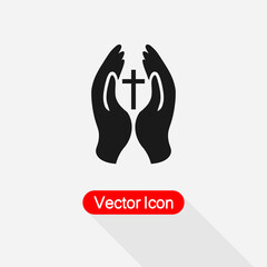 Prayer Hands Icon Vector Illustration Eps10