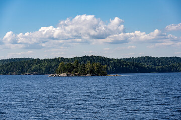 landscapes from a ship on lake Onega in summer