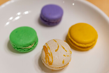 Close up of cute colorful Macaroon
